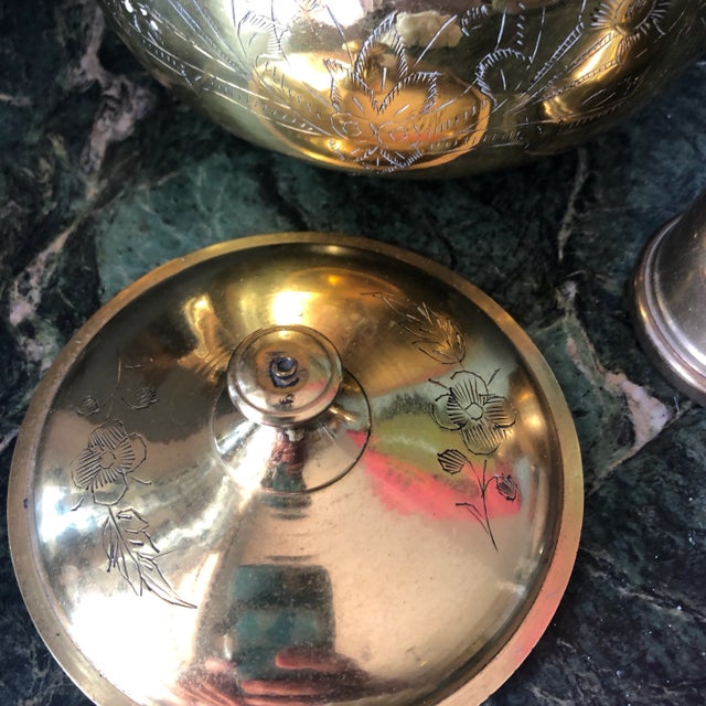Art Nouveau Vintage Tea Pot and Creamer - 2 Piece Set For Sale - Image 3 of 8