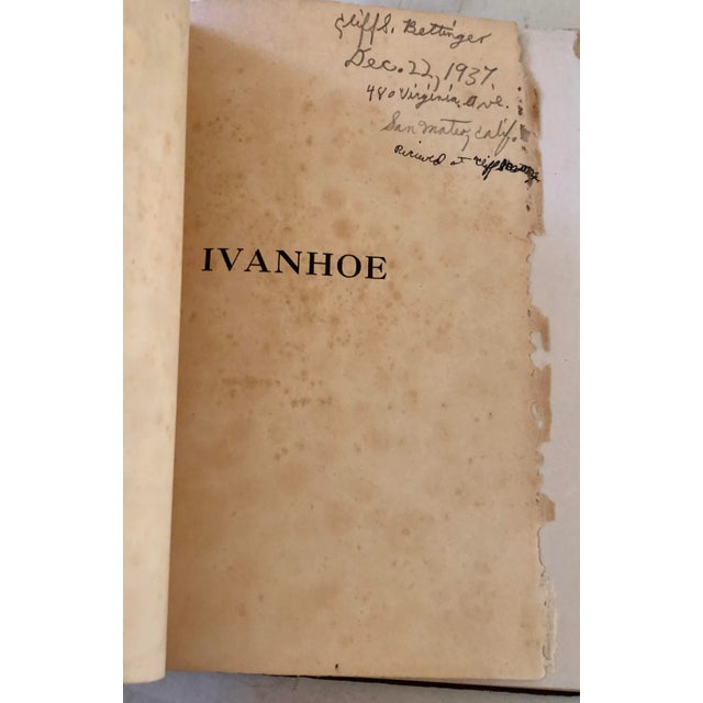 Ink Blue 1936 Ivanhoe Hard Bound Book For Sale - Image 8 of 9