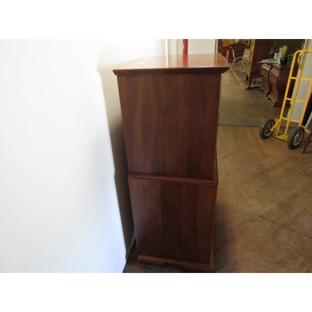 Item 87512: Stickley solid cherry chest of drawers. Age:1980's. Details: Dovetailed drawers and a pullout surface....