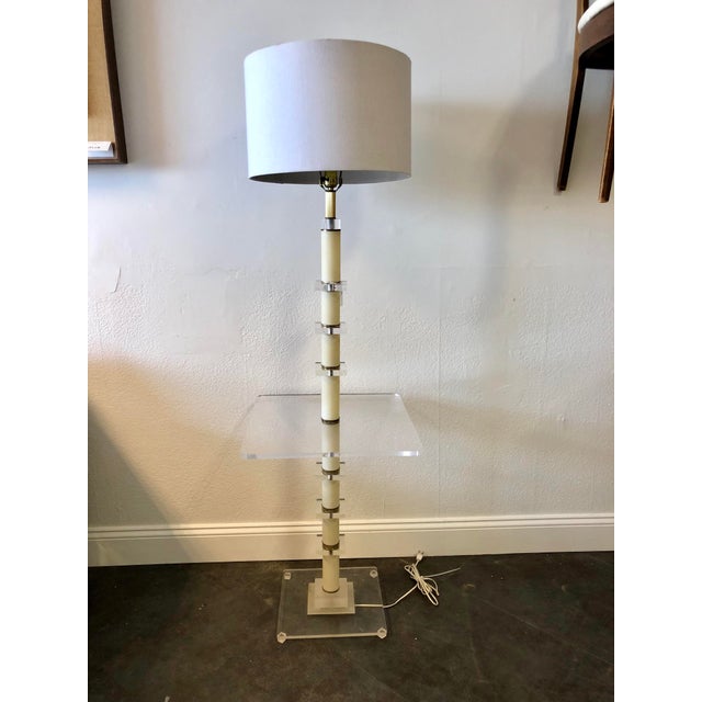 Bauer Stacked Lucite Floor Lamp With Tray Table Chairish
