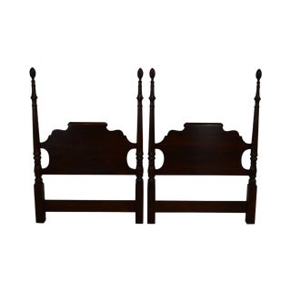 Statton Longmeadow Old Towne Cherry Pair Poster Twin Headboards For Sale
