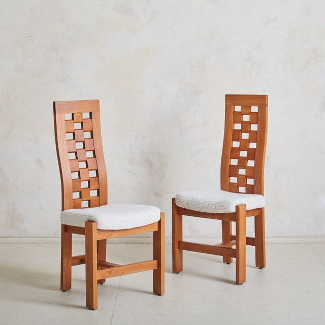 Elm Dining Chair Attributed to Maison Regain, 1970s - 2 Available For Sale In Chicago - Image 6 of 12