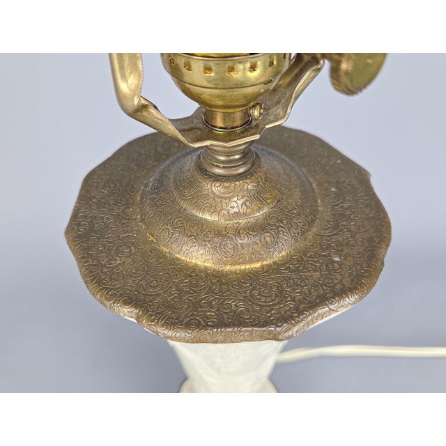 Metal Antique Wedgwood Ceramic and Bronze Lamp For Sale - Image 7 of 8