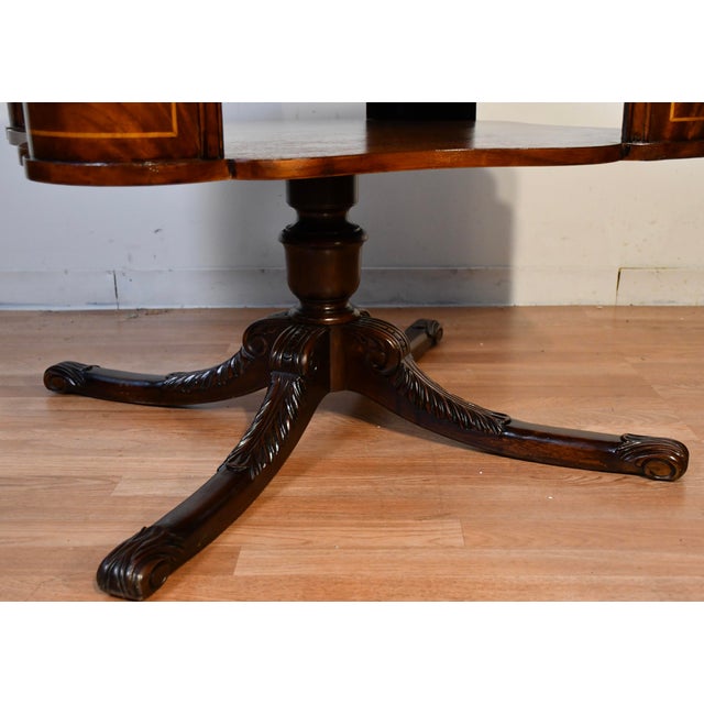 1930 English Regency Mahogany & Leather Top Center Table / Hall Table For Sale - Image 12 of 15