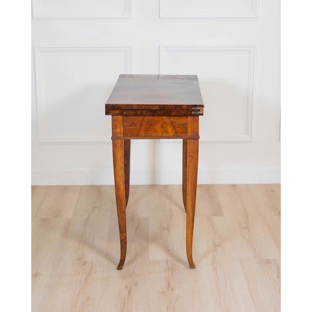 Neoclassical Directoire 1800 Walnut Burl Gaming Table For Sale - Image 3 of 12