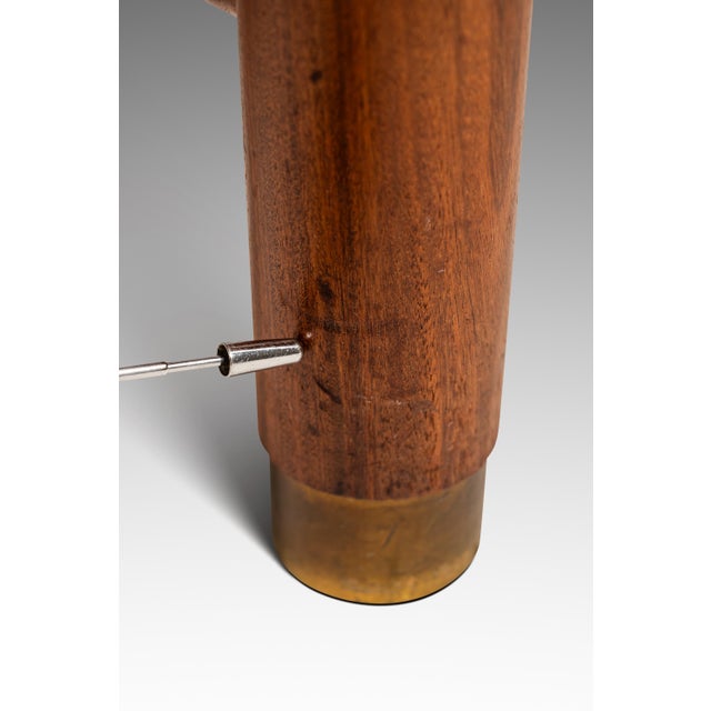 Mid-Century Danish Modern "Donut" Table in Solid Teak W/ Glass Inlay & Brass Detailing Attributed to G-Plan, England, C. 1970s For Sale - Image 16 of 17