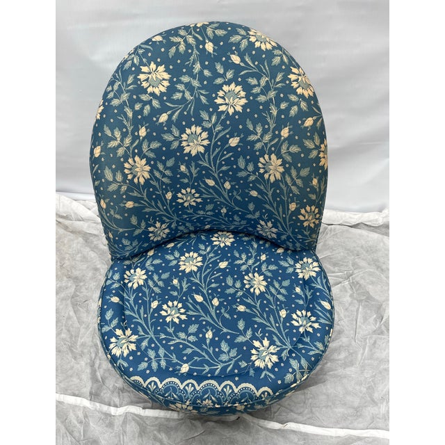 Wood Vintage Upholstered Slipper Chair For Sale - Image 7 of 12
