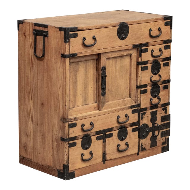 Antique Japanese Cedar Merchant Chest For Sale