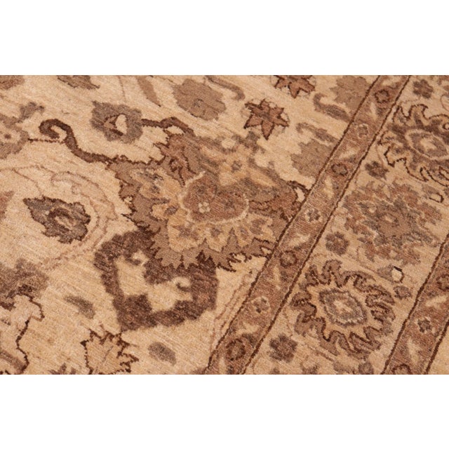 Textile Classic Ziegler Beige Brown Hand-Knotted Wool Rug - 6'2'' X 9'1'' For Sale - Image 7 of 8