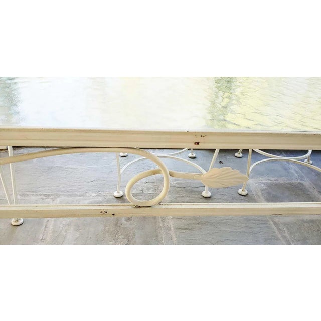 White Vintage Wrought Iron Dining Table and Chairs For Sale - Image 8 of 12