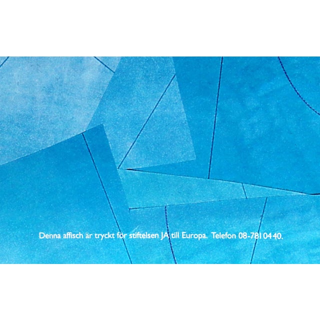 1993 Swedish Map Poster, Bird-Shaped EU/European Map (Swedish Text) For Sale - Image 4 of 6