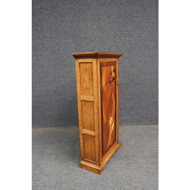 Brown Emile Gallé Style Art Nouveau Oak Hanging Pantry Cupboard For Sale - Image 8 of 13