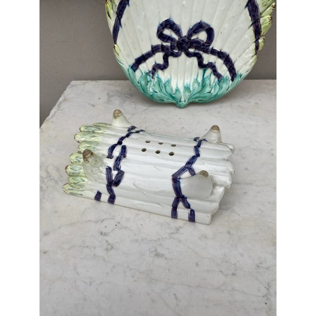 German Majolica Asparagus Platter Circa 1900 For Sale - Image 4 of 7