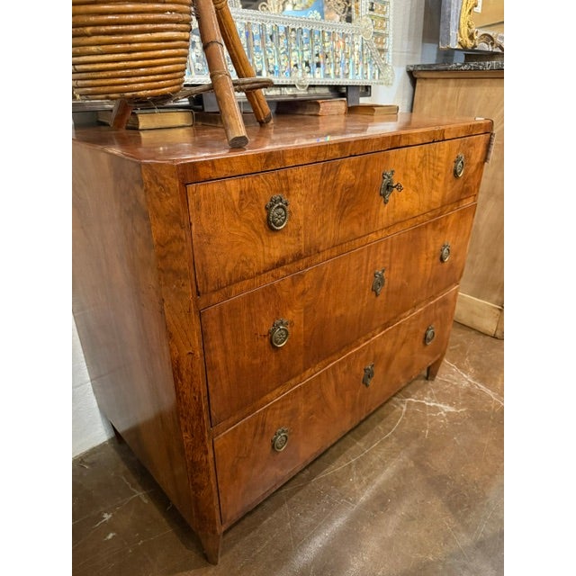 19th C German Biedermeier Walnut Chest For Sale - Image 12 of 12