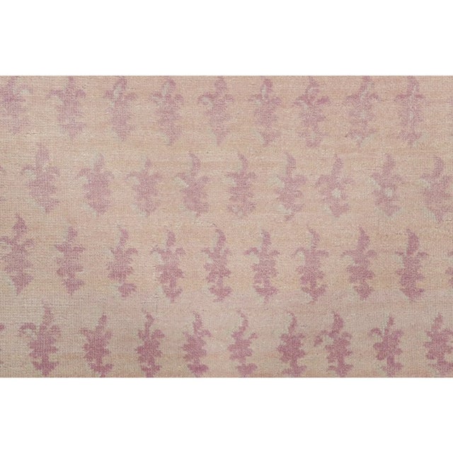 Rug & Kilim Contemporary Block Print Floral Wool Runner by Rug & Kilim, India For Sale - Image 4 of 8