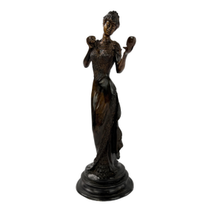 Mid-20th C. Bronze Sculpture - Woman With Mirror