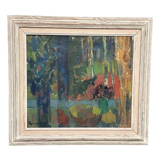 Svan Grandin, Still Life with Fruit Bowl, 1950s, Oil Painting on Canvas, Framed For Sale