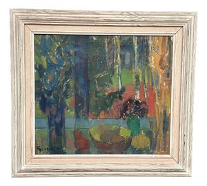 Svan Grandin, Still Life with Fruit Bowl, 1950s, Oil Painting on Canvas, Framed