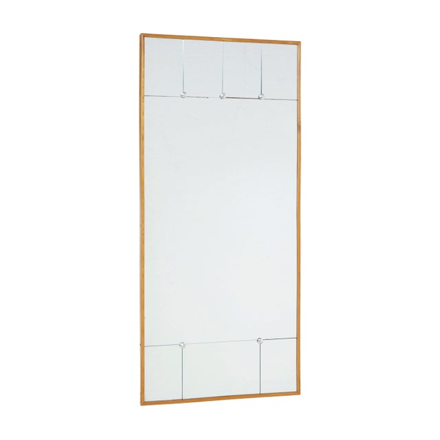 Mid Century Scandinavian Portrait Beech Framed Mirror Circa 1960. Narrow portrait shaped mirror that is ideal for many...