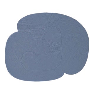 Riff Rug, 4x6ft, Light Blue, From Souda, Braided, Coiled Wool Area Rug For Sale