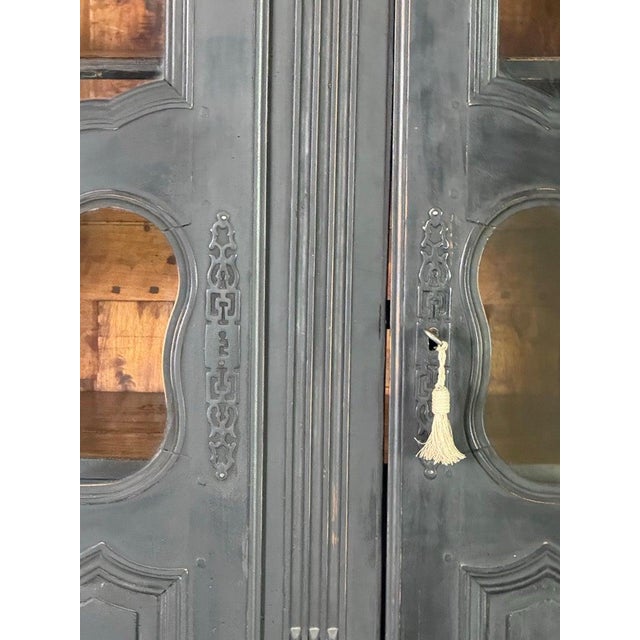 Black 19th C. Napoleon III Painted Armoire For Sale - Image 8 of 16