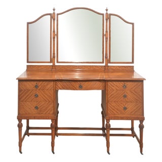 Satinwood Inlaid Dressing Table, 1890s For Sale