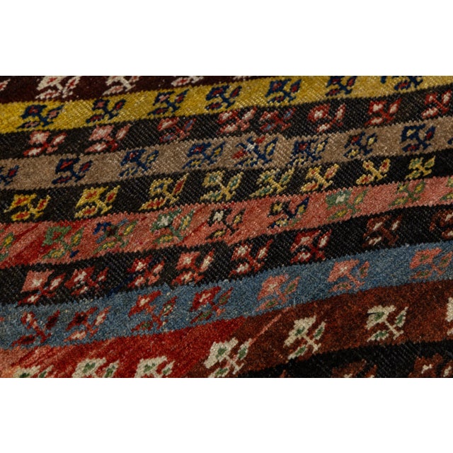Textile 4 X 9 Antique Persian Afshar Wool Rug Handmade With Allover Multicolor Pattern For Sale - Image 7 of 9