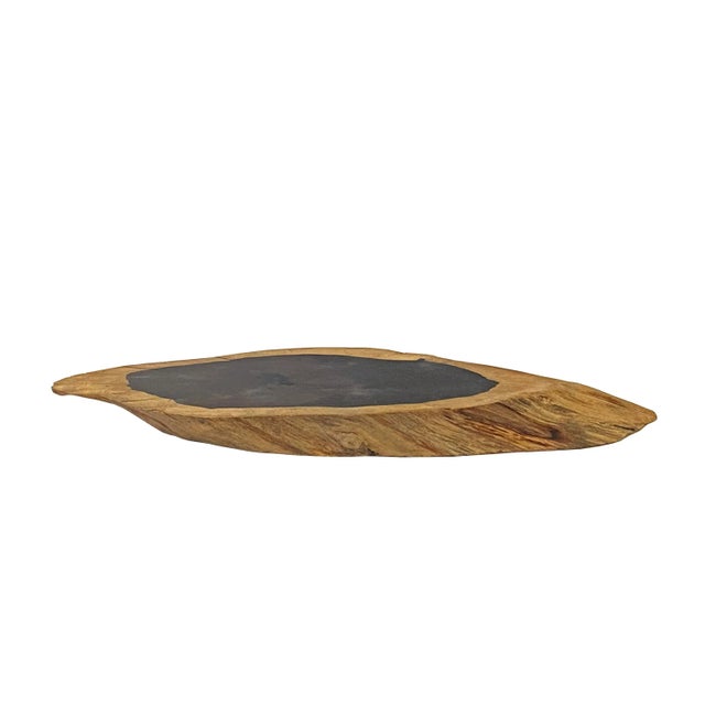 Wood 12" Natural Brown Wood Irregular Oval Shape Table Top Stand Riser For Sale - Image 7 of 7