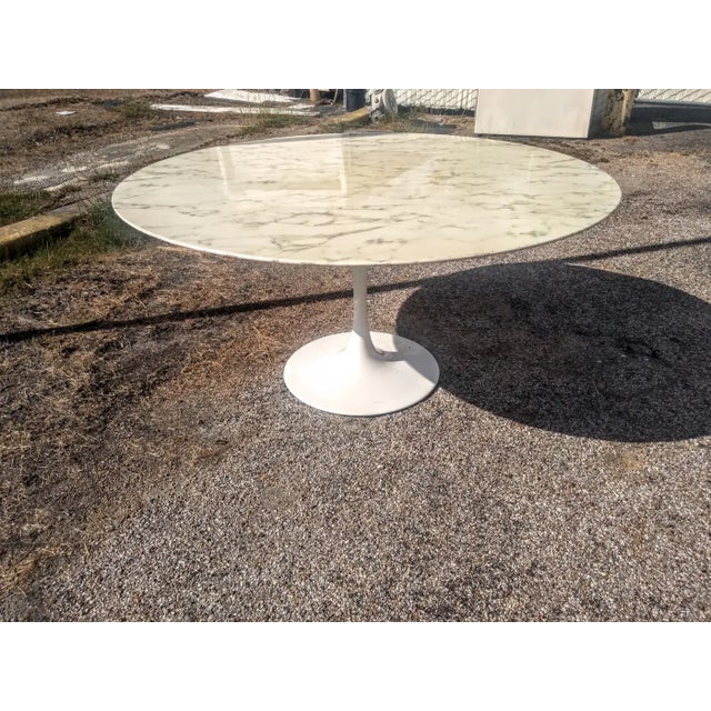 Late 20th Century 60" Marble Top Saarinen Style Tulip Dining Table For Sale In Houston - Image 6 of 6