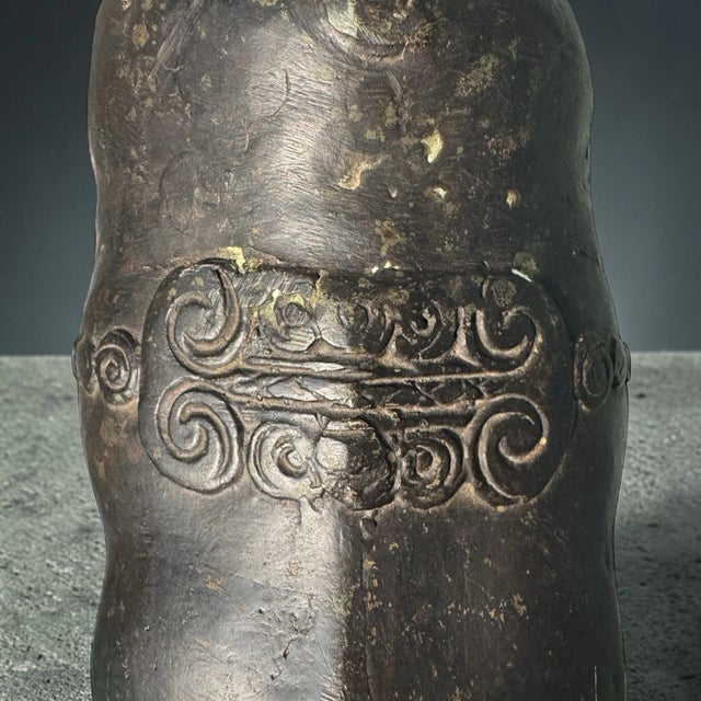 Antique Asian Cast Metal Water Buffalo Ox Sculpture Engraved Figurine 8.5" For Sale - Image 16 of 18