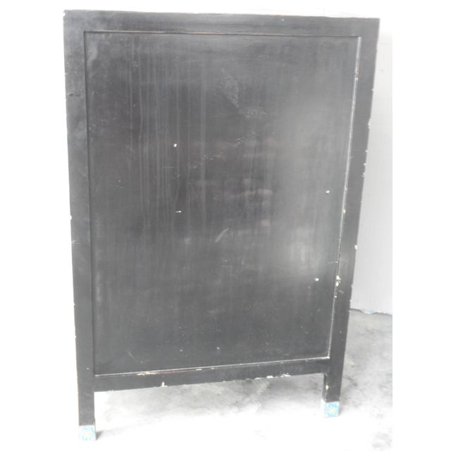 20th Century Black Lacquered Cabinet With Enameled Pulls For Sale - Image 10 of 11