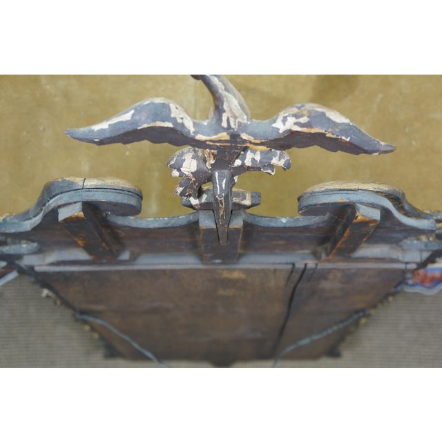 Antique Mahogany Federal Chippendale Gilt Eagle Acanthus Wall Vanity Mirror For Sale - Image 12 of 17