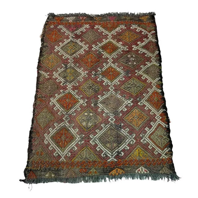 Small Anatolian Turkish Kilim Rug For Sale - Image 6 of 11