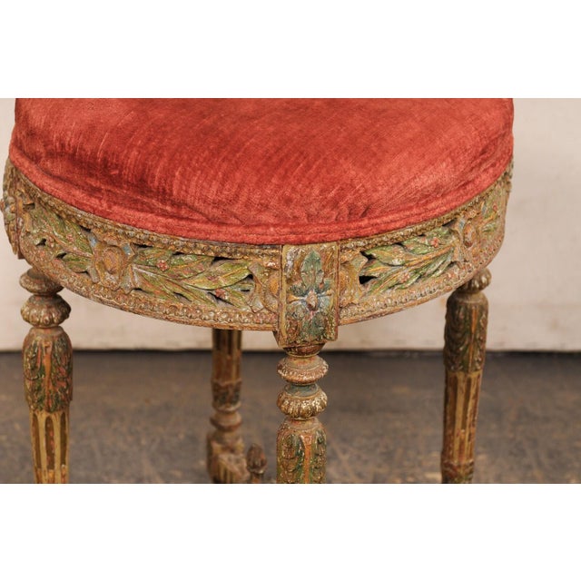 19th Century Carved French Neoclassic Stool For Sale - Image 10 of 12