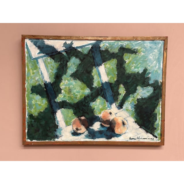 Mid 20th Century Sune Alehammar, Peaches on Chair, 1960s, Oil Painting on Canvas, Framed For Sale - Image 5 of 18