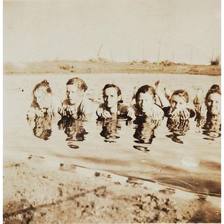 Vintage Snapshot Group Swimmers Heads Hands Reflections For Sale