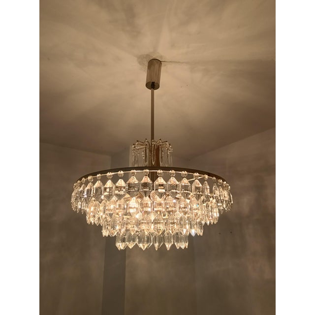 Glass Austrian Chandelier in Chrom and Crystal Glass from Bakalowits & Söhne, 1960s For Sale - Image 7 of 13
