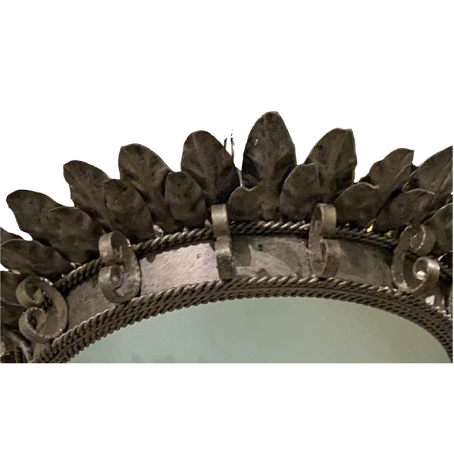 1940’s Silver Leaf Sunburst Light Fixture For Sale - Image 4 of 5