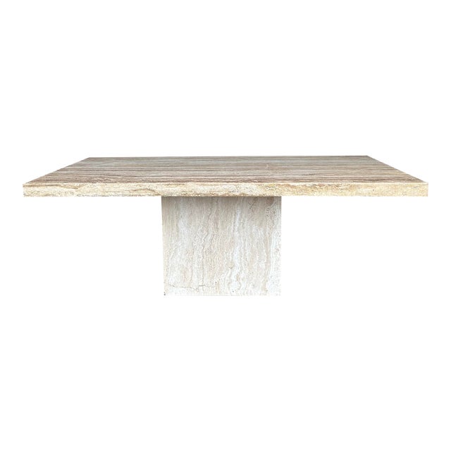 Travertine Marble Dining Table Mid Century Modern Chairish