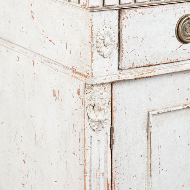 19th Century Swedish Gustavian Gray Painted Buffet Sideboard For Sale - Image 9 of 16