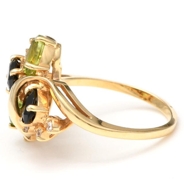Contemporary 14KY Multi Gemstone Ring, size 6.5 For Sale - Image 3 of 5