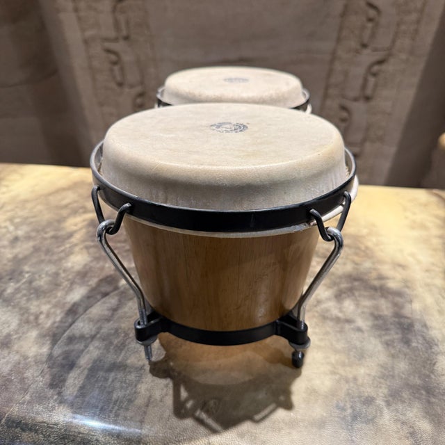 1990s Lp (Latin Percussion) Cp Traditional Bongos in a Natural Wood Finish For Sale - Image 5 of 11
