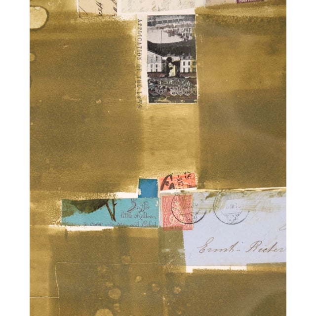 "Application of the Laws" Chine Colle Watercolor With Found Object Collage by Michael Pauker For Sale - Image 11 of 12