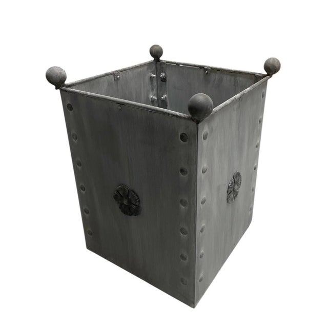2020s Steel Planter With Rosette Detail For Sale - Image 5 of 8