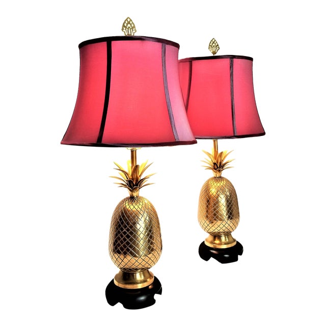 Solid Brass Pineapple Table Lamps By Frederick Cooper Signed