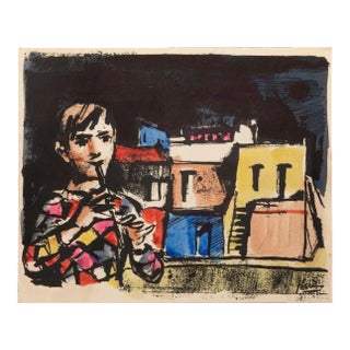 Miguel Angel Ibartz, The Flute, Lithograph, 1958 For Sale