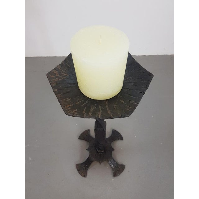 Mid-Century Modern Brutalist Cast Iron Candleholder, Germany, 1960s For Sale - Image 3 of 10
