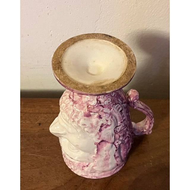 Antique 19th Century English Staffordshire Pink Luster Satyr Head Mug With Frog Inside For Sale - Image 12 of 12