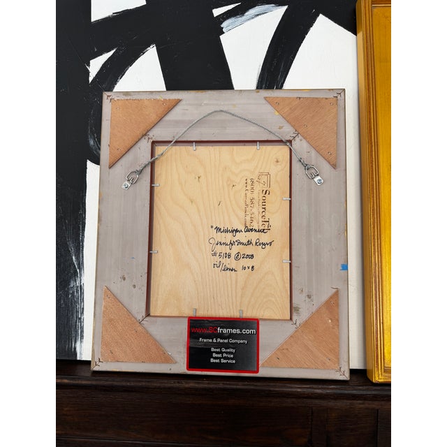 Jennifer Smith Rogers Chicago Cityscape Oils (Pair), 2008 – Framed – Wells Gallery Provenance For Sale - Image 10 of 13