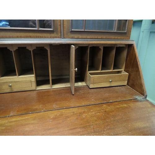 Wood Antqiue Edwardian Bureau Bookcase, 1900 For Sale - Image 7 of 9